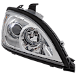 Passenger Side Headlight, with Bulb, Halogen, Chrome Interior, with Angel Eyes, Projector Type