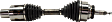 Front, Passenger Side Axle Assembly, 4WD, Supplied with Standard Neoprene Outboard Boot