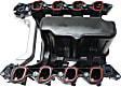 Intake Manifold, 8 Cyl., 5.4L Engine, Black, Plastic, Includes Thermostat and Seal, PCV Connector and O-Ring, Auxiliary Coolant Fitting, 8 Small and 14 Large Screws