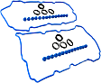 2006-2009 Mercury Milan - Valve Cover Gasket, 6 Cyl., 3.0L Engine, Rubber Material, with Grommets & Spark Plug Tube Seals