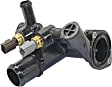 Thermostat Housing, 4 Cyl., 2.5L Engine, Blade Type, 2, 2-prong Male Terminal, Temp Sender, ECT Sensor and Gasket