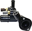 Thermostat Housing, 4 Cyl., 2.5L Engine, Blade Type, 2, 2-prong Male Terminal, Temp Sender, ECT Sensor and Gasket
