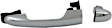 Front or Rear, Passenger Side Chrome Exterior Door Handle, Without Key Hole
