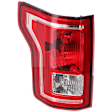 2015-2017 Ford F-150 - Driver Side Tail Light, with Bulb, Halogen, Clear and Red Lens, CAPA CERTIFIED