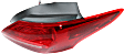 Passenger Side, Outer Tail Light, with Bulb, Halogen, Red Lens, S Model, CAPA Certified