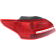 2016 Ford Focus - Driver Side, Outer Halogen Tail Light, With bulb(s), Mounts on Body, OE Replacement, CAPA Certified