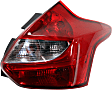 Passenger Side Tail Light, with Bulb, Halogen, Red Lens, Hatchback, CAPA CERTIFIED