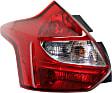 Driver Side Tail Light, with Bulb, Halogen, Red Lens, Hatchback, CAPA CERTIFIED