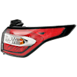 Passenger Side, Outer Tail Light, with Bulb, Halogen, Red and Clear Lens, Chrome Interior, CAPA CERTIFIED
