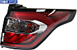 Passenger Side, Outer Tail Light, with Bulb, Halogen, Red and Clear Lens, Chrome Interior, CAPA CERTIFIED