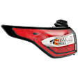 Driver Side, Outer Tail Light, with Bulb, Halogen, Red and Clear Lens, Chrome Interior, CAPA CERTIFIED