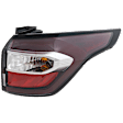 Passenger Side, Outer Tail Light, with Bulb, Halogen, Red and Clear Lens, Chrome Interior