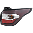 Passenger Side, Outer Tail Light, with Bulb, Halogen, Red and Clear Lens, Chrome Interior, CAPA Certified