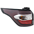 Driver Side, Outer Tail Light, with Bulb, Halogen, Red and Clear Lens, Chrome Interior