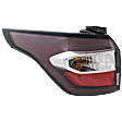 Driver Side, Outer Tail Light, with Bulb, Halogen, Red and Clear Lens, Chrome Interior, CAPA Certified