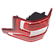 Passenger Side Tail Light, with Bulb, Halogen, Clear and Red Lens