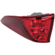Passenger Side, Inner Tail Light, with Bulb, Halogen, Mounts On Luggage Lid, CAPA CERTIFIED