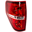 Driver and Passenger Side Tail Light, without Bulb, Halogen, Clear and Red Lens
