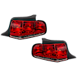 Driver and Passenger Side Tail Light, without Bulb, Halogen, Clear and Red Lens