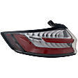 Driver Side, Outer Tail Light, with Bulb, LED, Clear and Red Lens, CAPA CERTIFIED