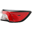 Passenger Side, Outer LED Tail Light, With bulb(s), Clear & Red Lens