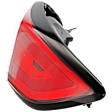 Passenger Side, Outer LED Tail Light, With bulb(s), Clear & Red Lens, CAPA Certified
