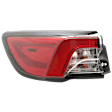 Driver Side, Outer LED Tail Light, With bulb(s), Clear & Red Lens, CAPA Certified