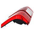 Passenger Side Halogen Tail Light, Without bulb(s), Clear & Red Lens, CAPA Certified
