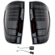 Driver and Passenger Side LED Tail Light, With bulb(s), Smoked Lens, Black Interior
