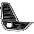 Front, Passenger Side Fog Light Trim, Black and Chrome
