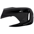 Front, Passenger Side Bumper End, Gloss Black Plastic