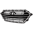 Grille Assembly, Painted Silver Shell with Black Insert
