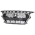 Grille Assembly, Painted Black Shell with Chrome Insert