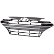 Front Grille Insert Black Shell with Chrome Insert