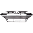 Front Grille Insert Black Shell with Chrome Insert
