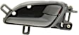 Front Or Rear, Passenger Side Gray bezel with silver lever Interior Door Handle