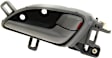 Front Or Rear, Passenger Side Gray bezel with silver lever Interior Door Handle