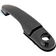 Front, Driver Side Smooth Black Exterior Door Handle, Without Key Hole