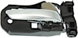Front or Rear, Passenger Side Interior Door Handle, Beige Bezel with Chrome Lever, With Door Lock Button