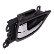 Rear, Driver Side Chrome Lever with Textured Black Bezel Interior Door Handle