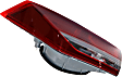 Passenger Side, Inner Tail Light, with Bulb, Halogen, Red Lens, Sedan, USA Built Vehicle