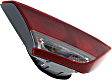 Driver Side, Inner Tail Light, with Bulb, Halogen, Red Lens, Sedan, USA Built Vehicle