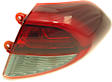 Passenger Side, Outer Tail Light, with Bulb, LED, Clear and Red Lens