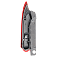 Passenger Side, Upper Tail Light, with Bulb, Halogen, Clear and Red Lens