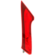 Driver Side, Upper Tail Light, with Bulb, Halogen, Clear and Red Lens