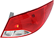 Passenger Side Tail Light, with Bulb, Halogen, Clear and Red Lens, Sedan