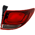 Passenger Side, Outer Tail Light, with Bulb, Halogen, Clear and Red Lens, Except Sport Model