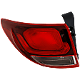 Driver Side, Outer Tail Light, with Bulb, Halogen, Clear and Red Lens, Except Sport Model