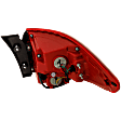 Driver Side, Outer Tail Light, with Bulb, Halogen, Clear and Red Lens, Except Sport Model
