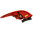 Driver Side, Outer Tail Light, with Bulb, Halogen, Clear and Red Lens, Except Sport Model
